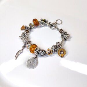 NOVEMBER Charm Bracelet 7.5-8.5 Willabee & Ward Danbury Thanksgiving Pie Turkey